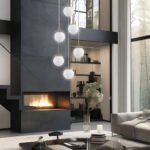 lampara de cascada en salon